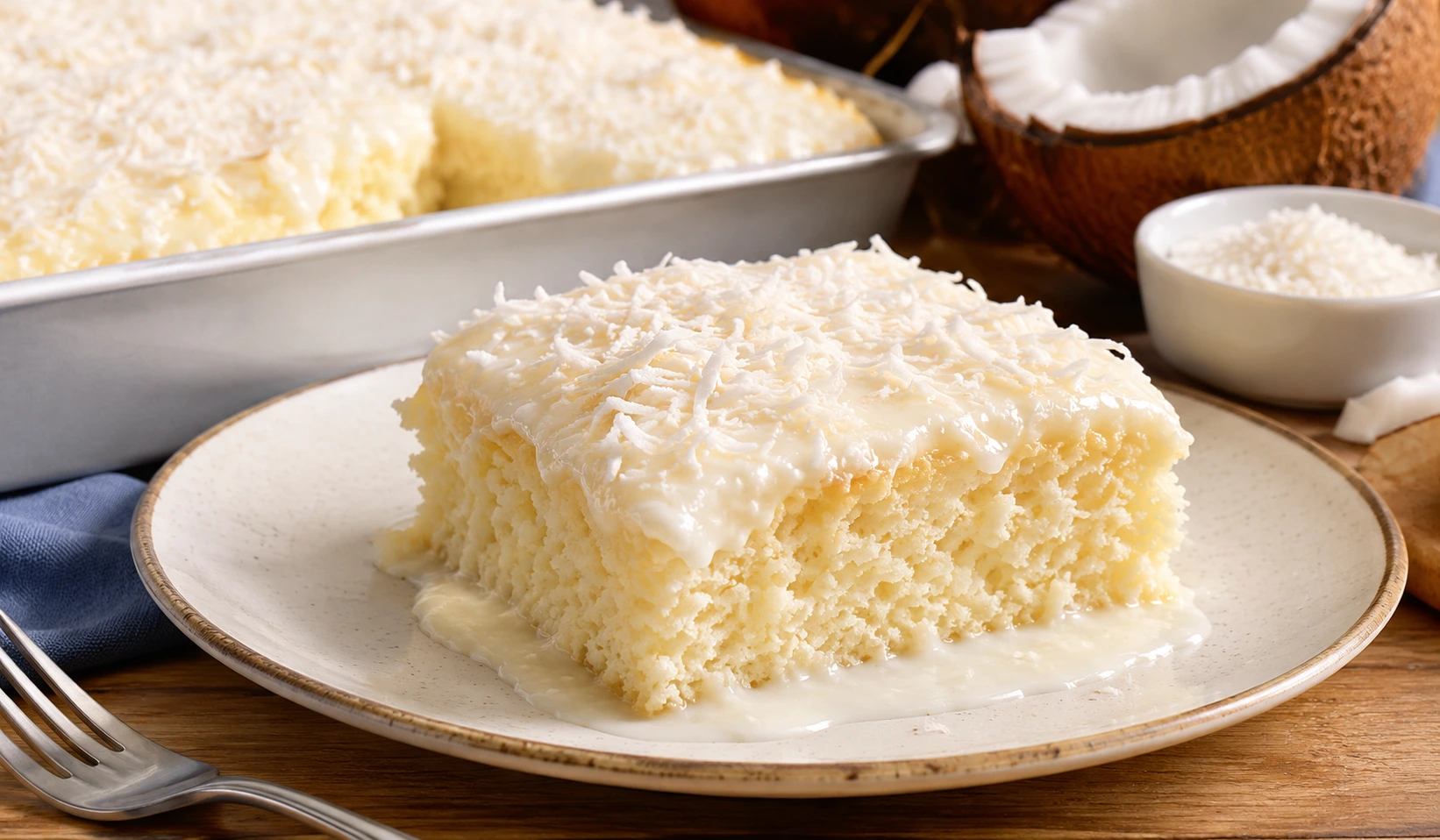 Bolo de cocô molhadinho