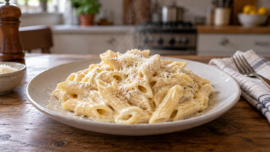 Macarrão Cremoso com Poucos Ingredientes: Fácil e Pronto em 20 Minutos