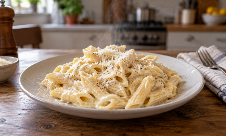 Macarrão Cremoso com Poucos Ingredientes: Fácil e Pronto em 20 Minutos