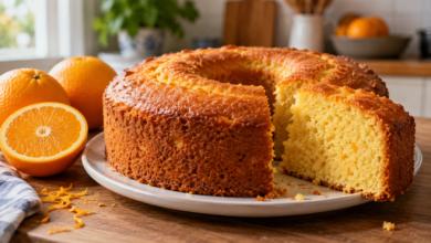 Bolo de laranja fofinho e úmido caseiro