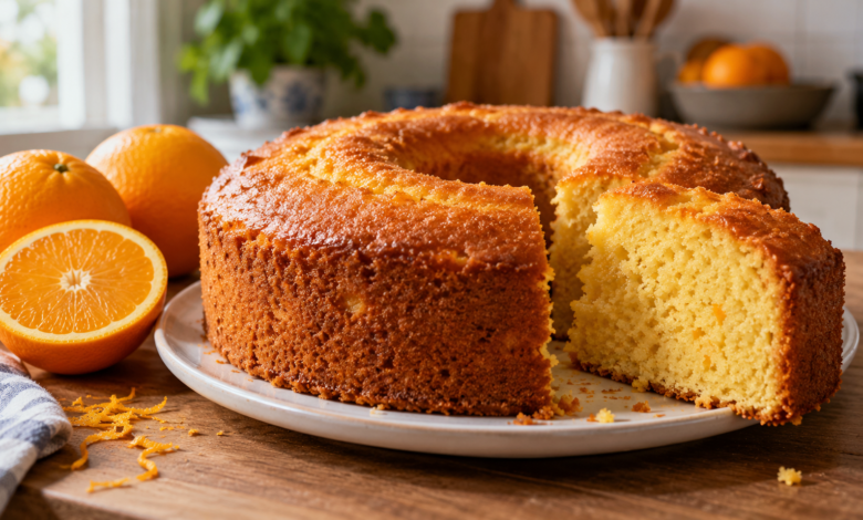 Bolo de laranja fofinho e úmido caseiro