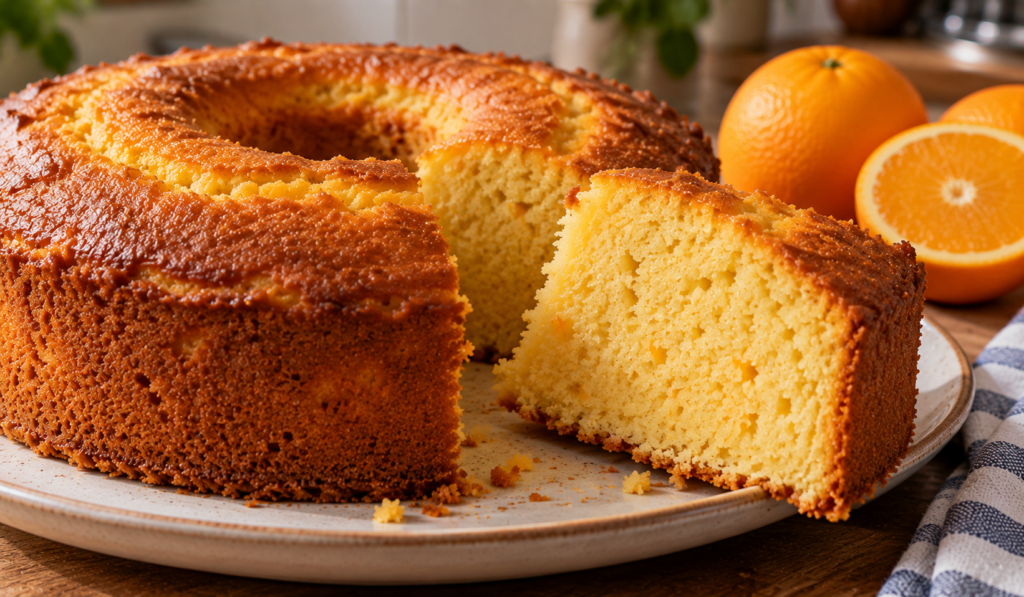 Bolo de laranja assado no ponto certo
