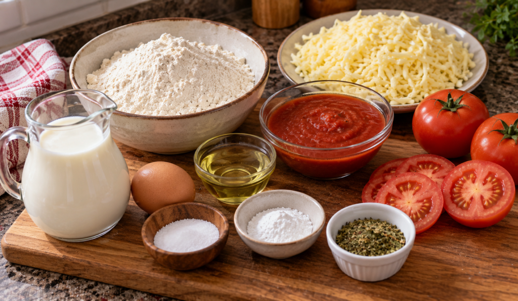 Os ingredientes e as proporções gerais usados na receita.